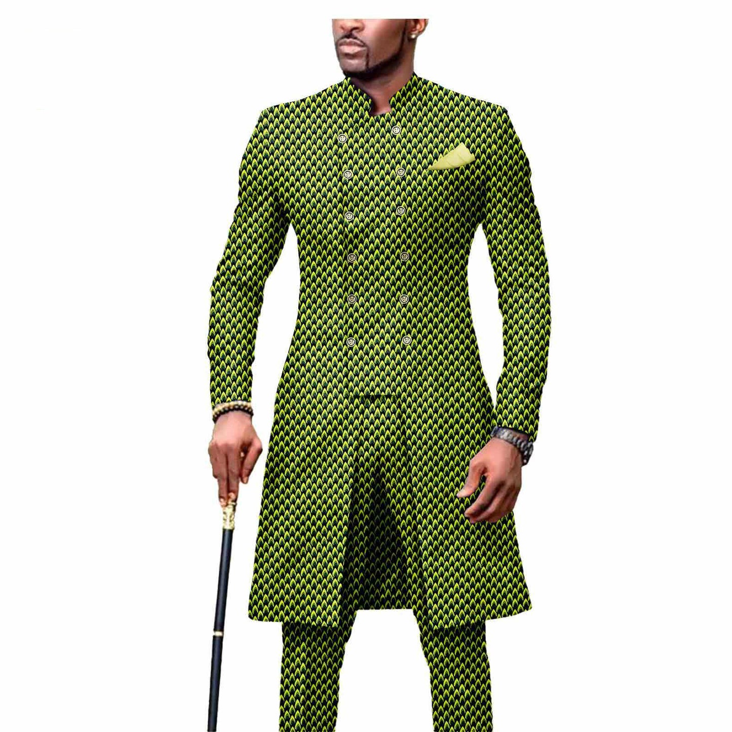 African Men's Slim Fashion Two Piece