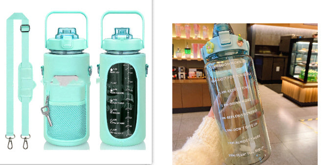 Outdoor Portable Travel With Scale Transparent Water Bottle Cup Set