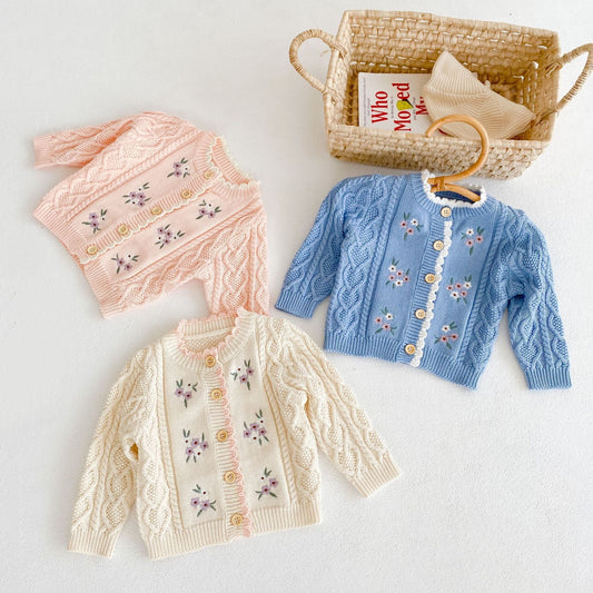 Baby Girl Baby Flower Embroidered Coat