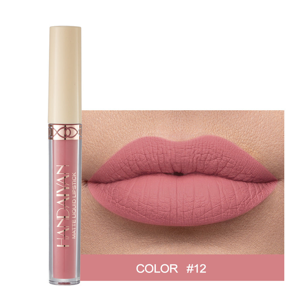 Matte Finish Velvet 12 Colors Lip Gloss Liquid Lipstick Lip Glaze