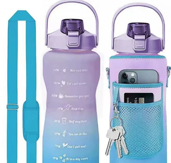 Outdoor Portable Travel With Scale Transparent Water Bottle Cup Set