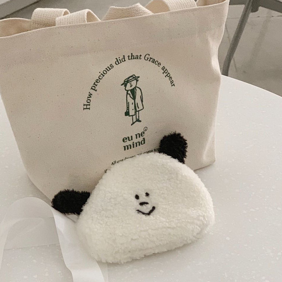 Portable Plush Puppy Cute Coin Purse Document Bag