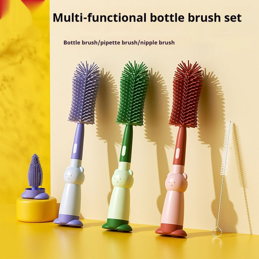 Baby Bottle Brush Multifunctional Edible Silicon Cleaning Pacifier Brush