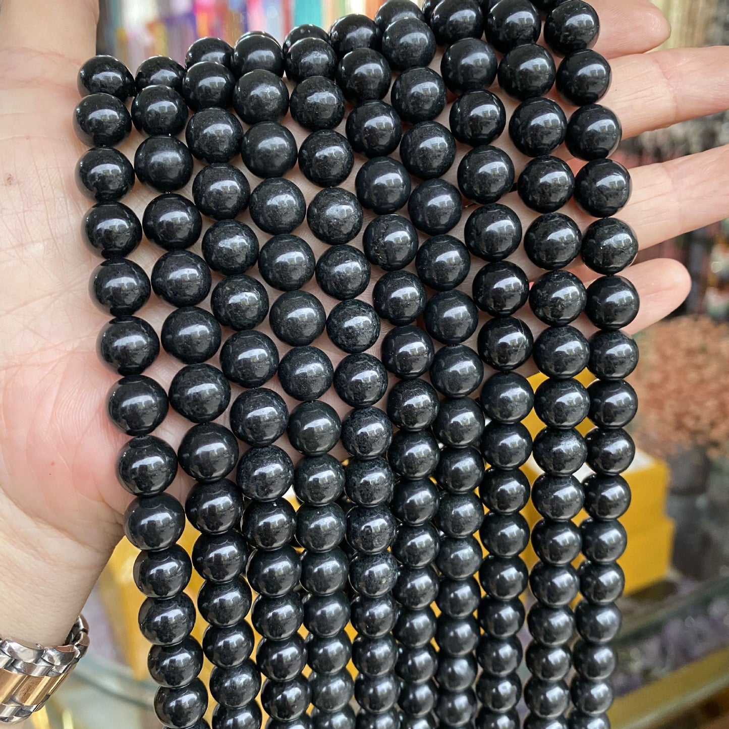 Russian Carbon Raw Ore Conductive Secondary Graphite Round Beads Semi-finished Beads