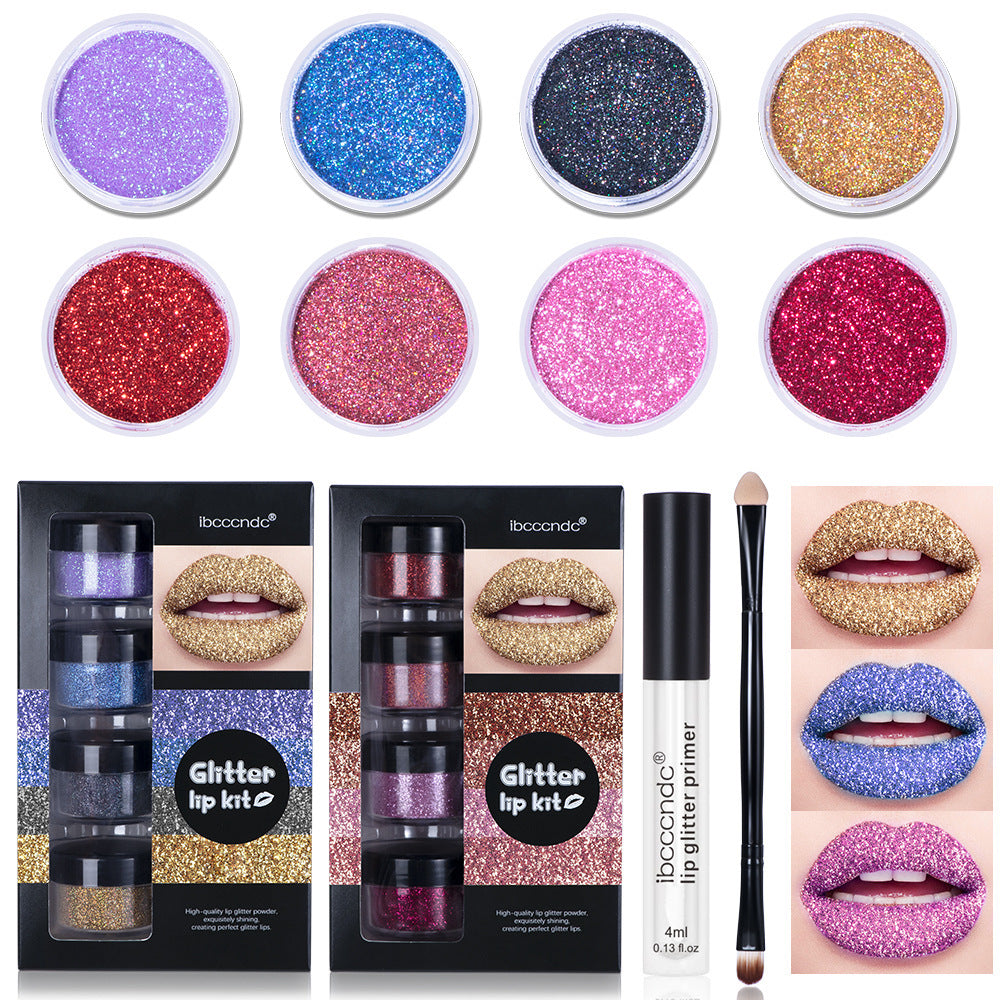 Cool Color Lipstick Glitter Lip Gloss Set