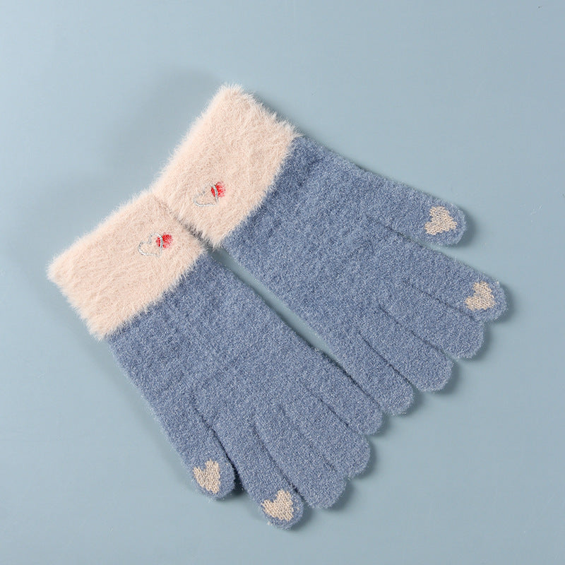 Women's Gloves Winter Touch Screen Jacquard Knitted Warm Gloves