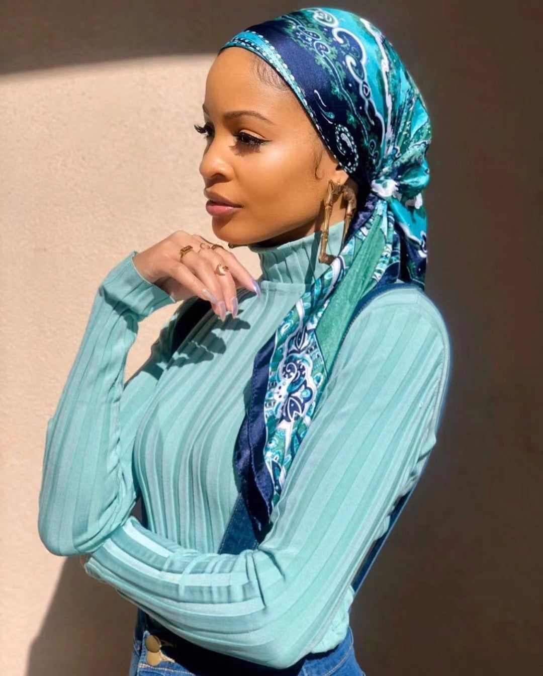 Silk Scarf 90cm Satin Malay Casual Scarf