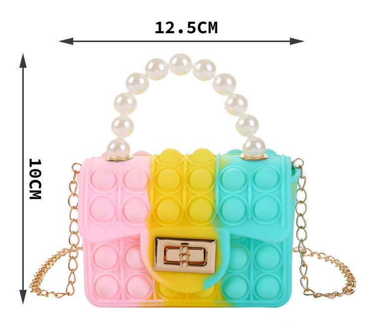 Coin Purse Children's Double-sided Bubble Pearl Tote Chain Bag