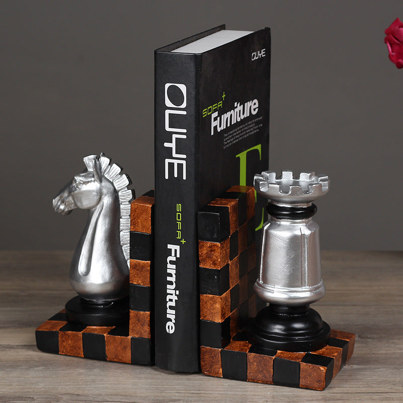 European-style Resin Crafts Books Rely On Chess Bookends Bookends