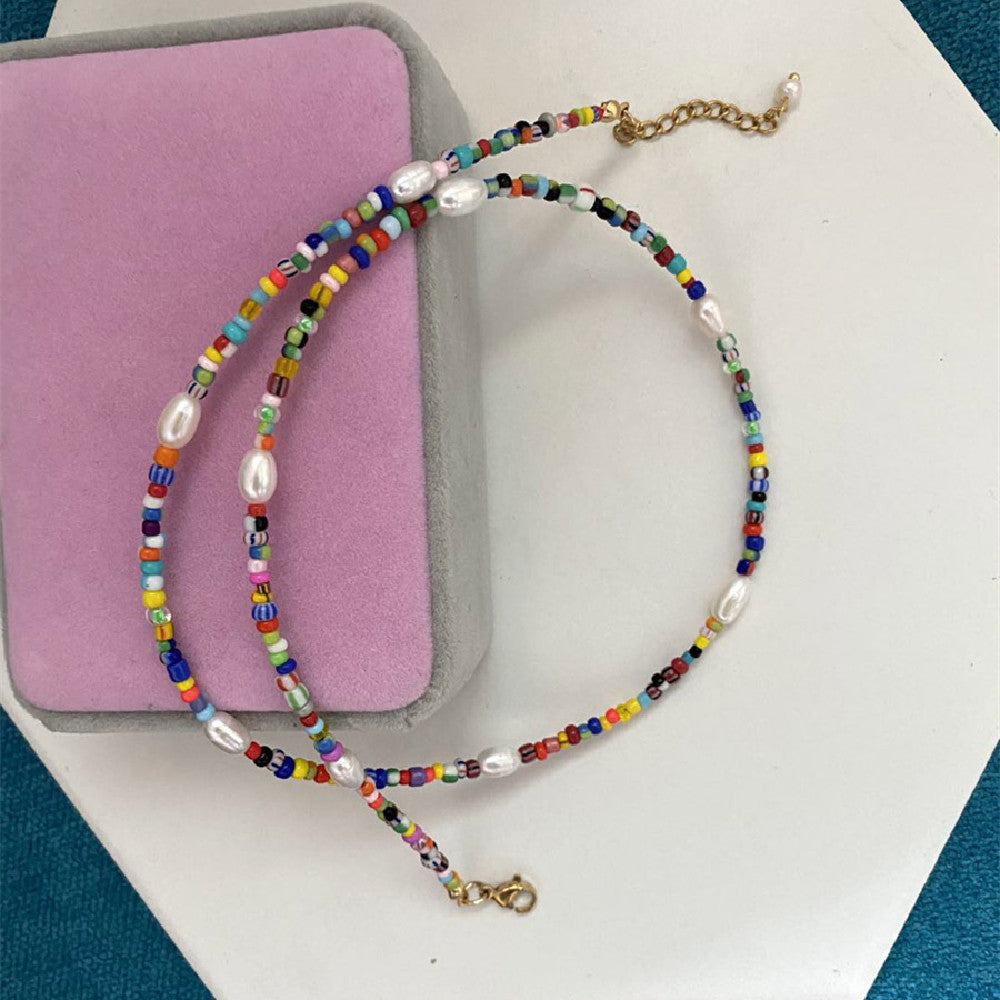 Colorful Glass Beads Mixed Necklace