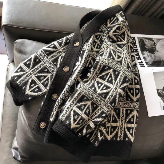 Men's Thickened Double-line Knitted Cardigan