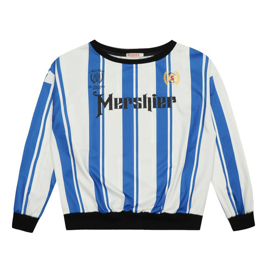 Hot Blokecore Off-shoulder Stripe American Jersey Style T-shirt Top Women's New