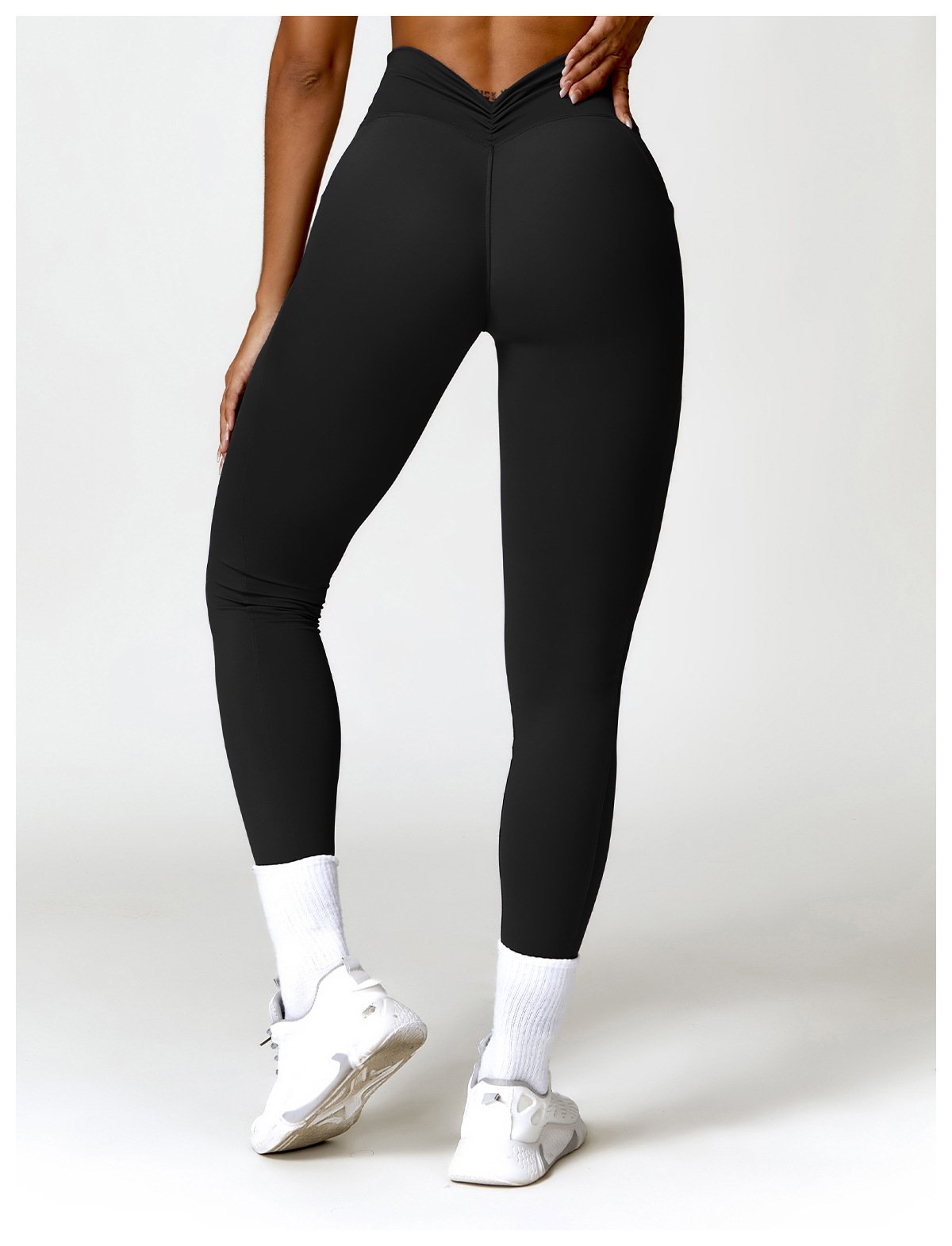 Quick-drying Tight Hip Yoga Pants Sanding High Waist Fitness Pants Outer Wear Running Leggings 8524