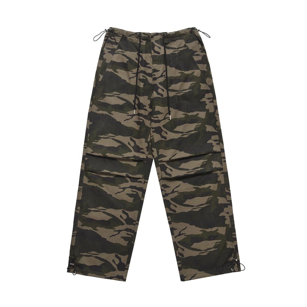 Workwear Camouflage Pants Men's American Style Street Military Style Outdoor Camouflage Pants Pleated Casual Straight Drawstring Trendy Trousers