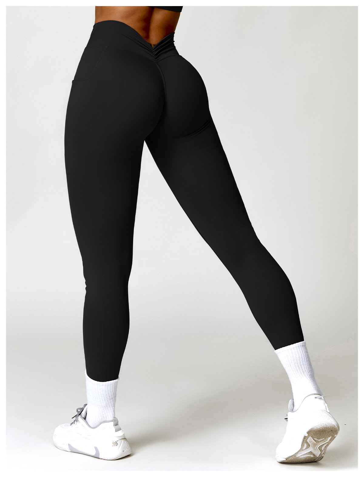 Quick-drying Tight Hip Yoga Pants Sanding High Waist Fitness Pants Outer Wear Running Leggings 8524