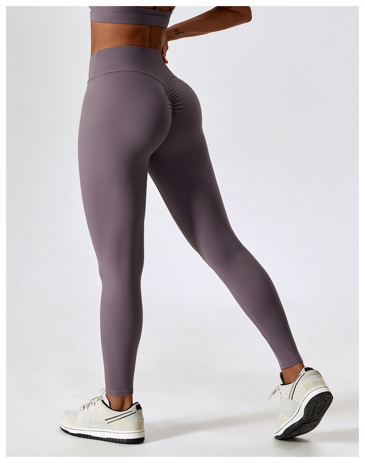 European And American High Waist Elastic Sanding Yoga Pants Hip Lifting And Belly Tight Fitness Pants Outer Wear Running Pants Women's 8120