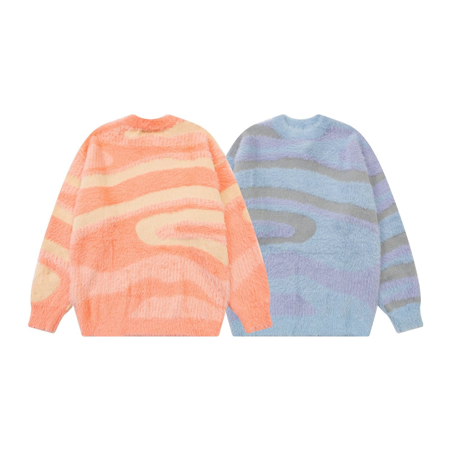 Trendy Camouflage Striped Sweater Oversize Couple Loose Casual All-match Knit Top