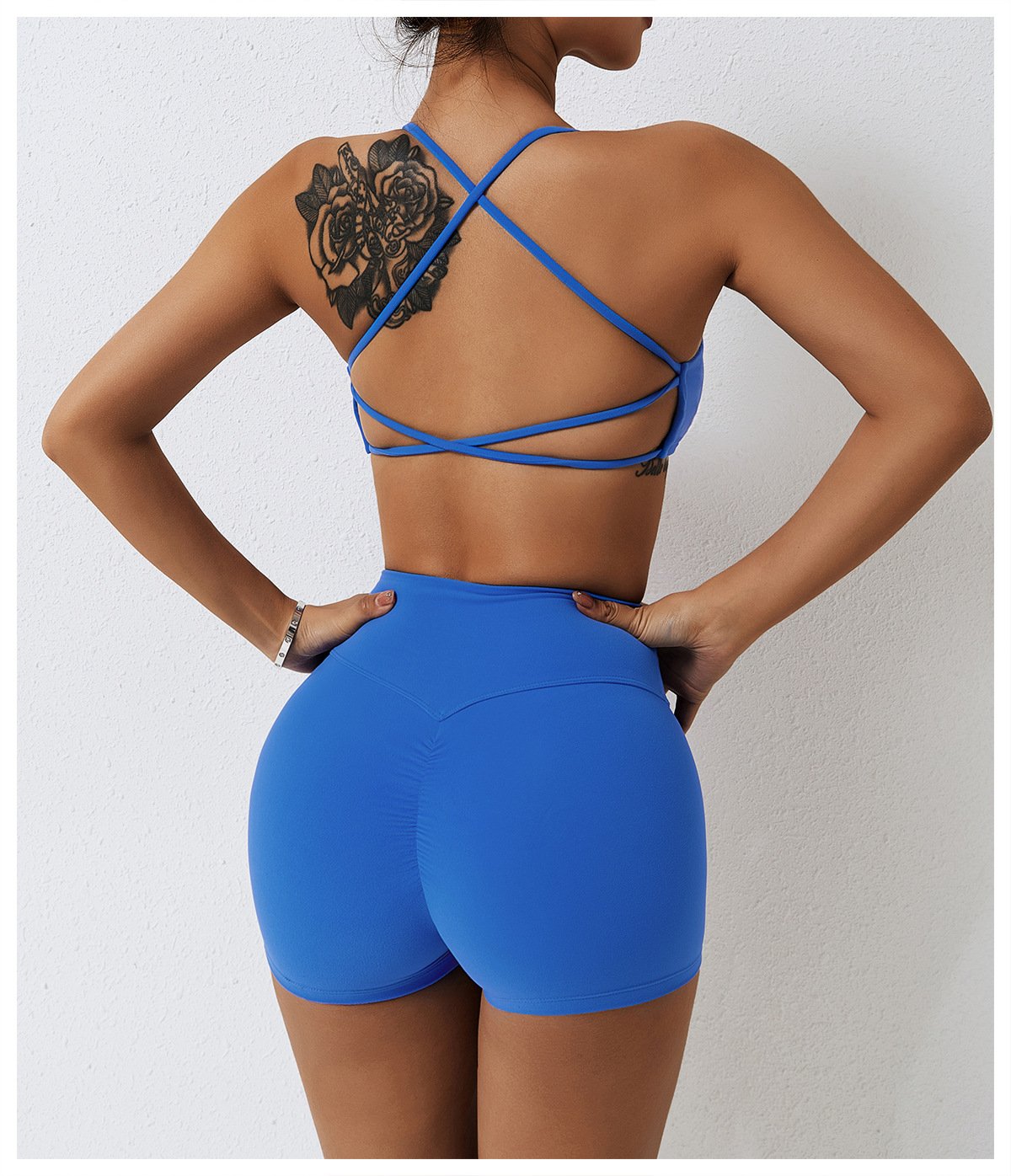 High Waist Fitness Shorts No Embarrassment Line Double Scrub Yoga Pants Women's Hip-lifting Tight Sports Shorts