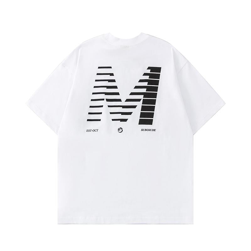 Streetwear Letter Print T Shirt Loose Tees Hip Hop Fashion Summer Casual Top Short Sleeve Black White