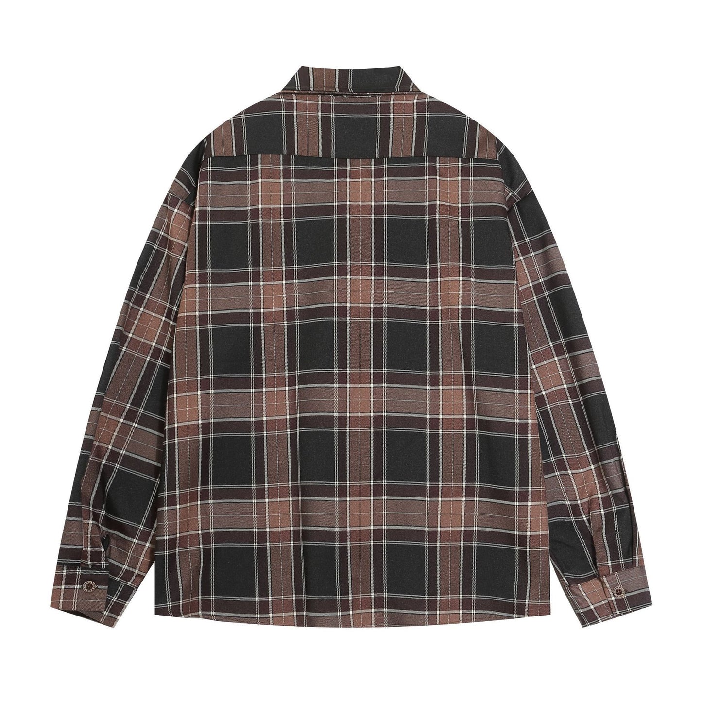 Fun Cartoon Embroidered Plaid Long-sleeved Shirt For Men And Women Autumn Niche Design All-match Shirt