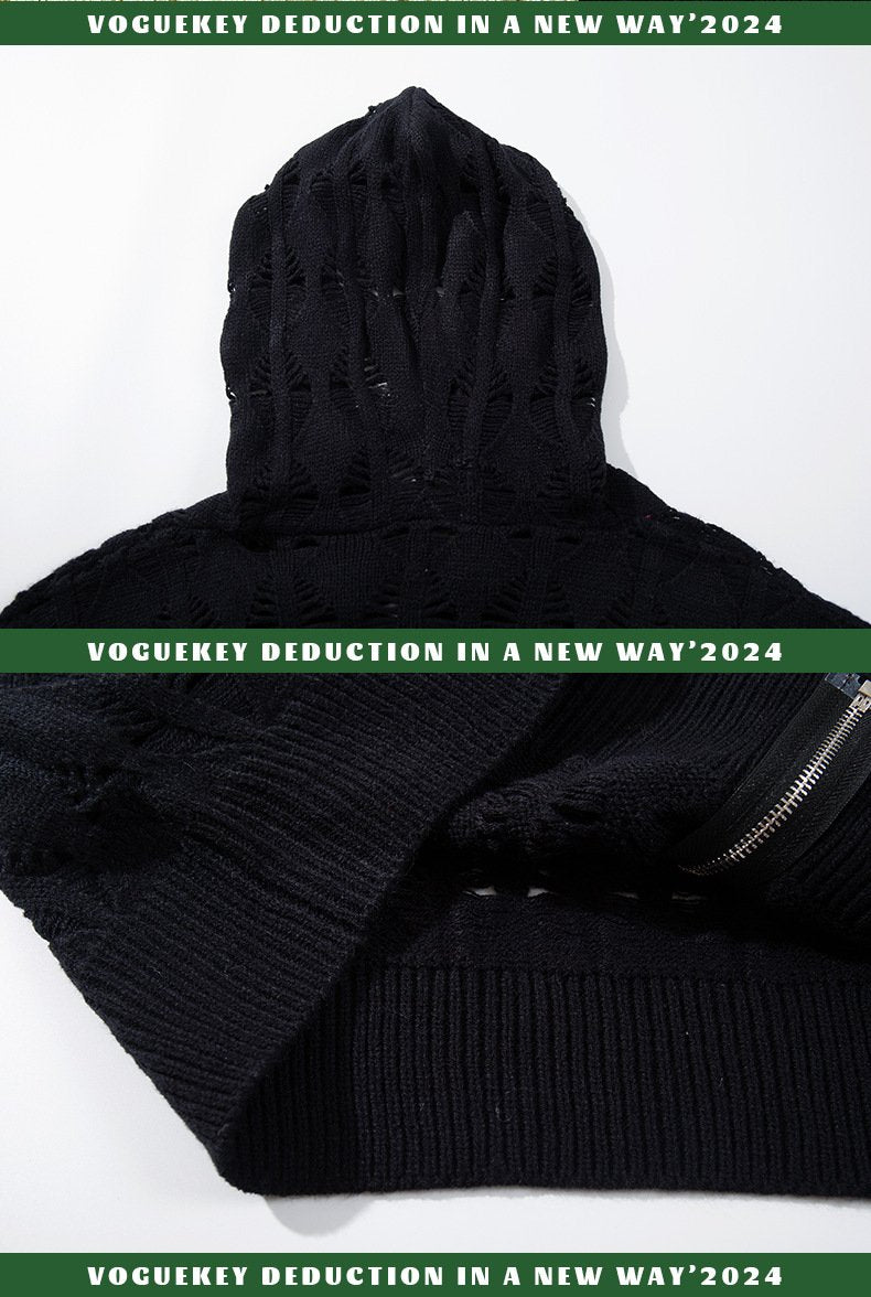 Fashion Brand 2024 Autumn New Hooded Personalized Knitted Design Couples All-match Fashion Casual Sweater