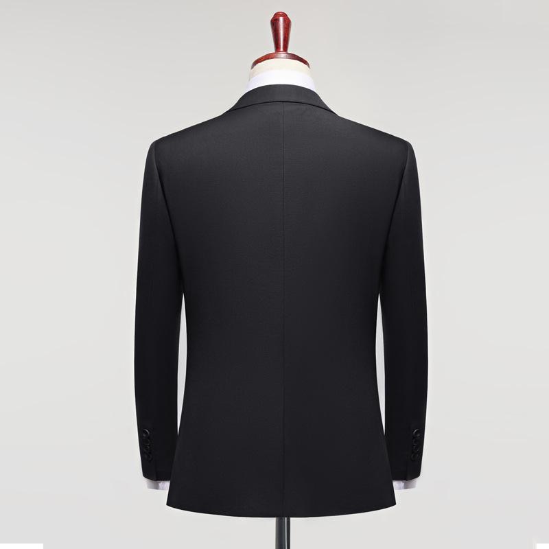 Groom Suit Suit New Middle-aged Business Casual Wool Suit Suit Black Elegant