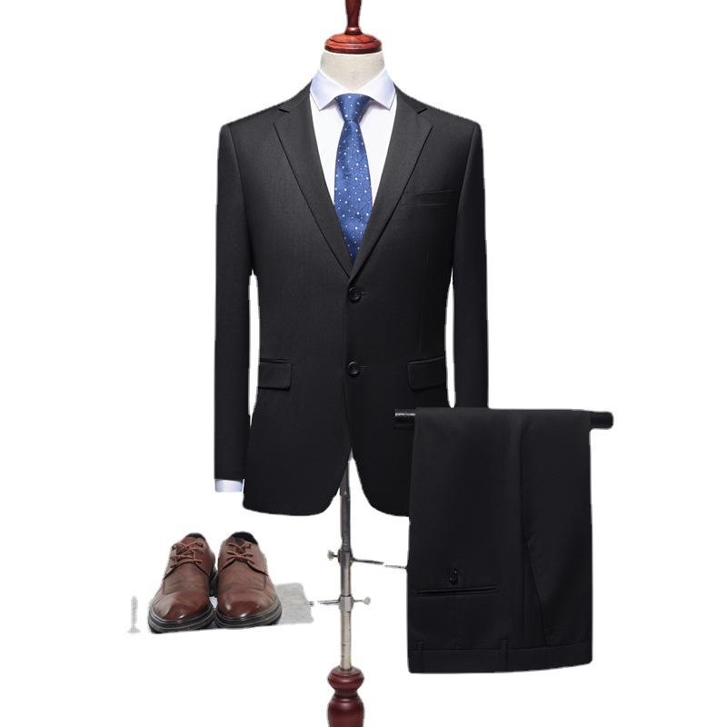 Groom Suit Suit New Middle-aged Business Casual Wool Suit Suit Black Elegant