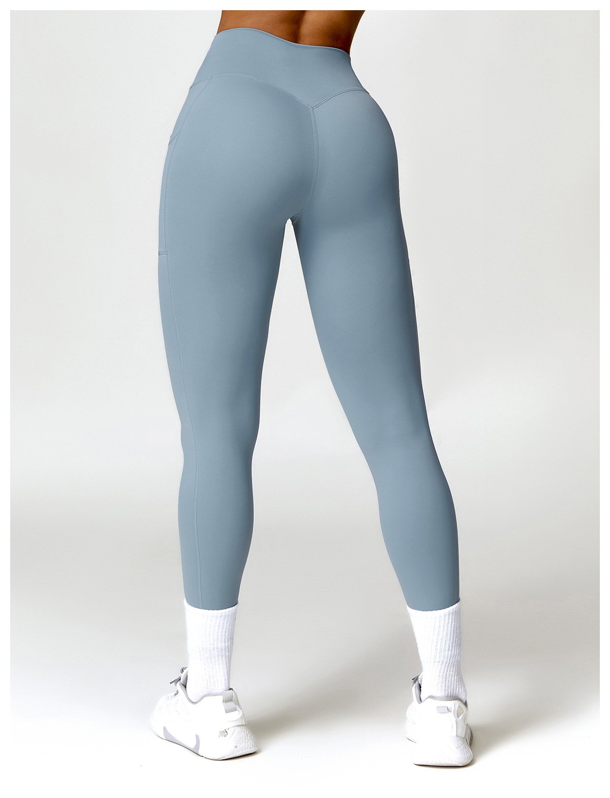 Quick-drying Crossover High Waist Hip Lifting Yoga Pants Outer-wear Running Sports Pants Naked Tight Fitness Pants Women's 8528