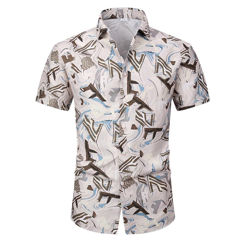 2024 New Short-sleeved Shirt High-end Sense Summer Hawaiian Shirt All-match Duffian Handsome Summer Men's Coat Shirt