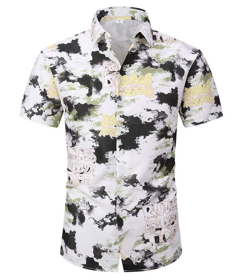 2024 New Short-sleeved Shirt High-end Sense Summer Hawaiian Shirt All-match Duffian Handsome Summer Men's Coat Shirt