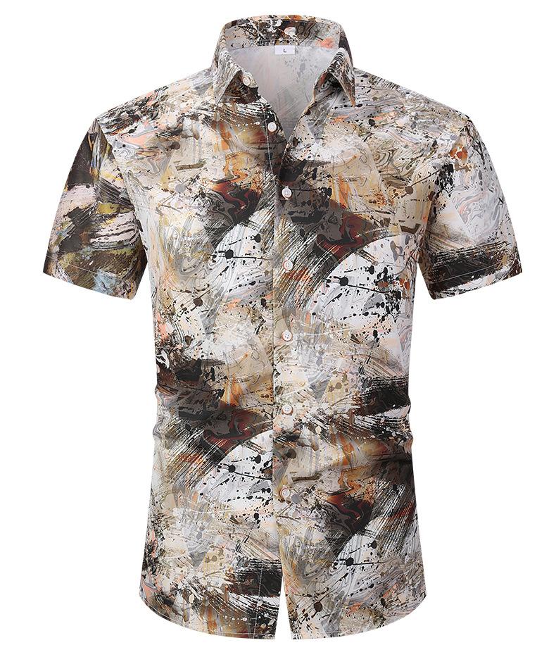 2024 New Short-sleeved Shirt High-end Sense Summer Hawaiian Shirt All-match Duffian Handsome Summer Men's Coat Shirt