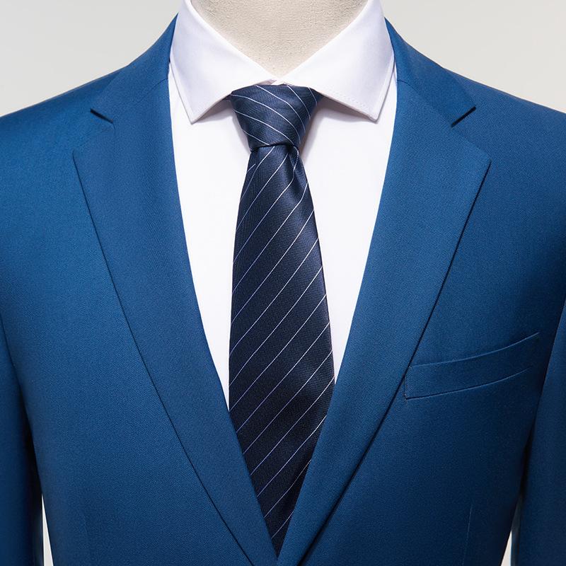 Men's Business Suit New Casual Suit Blue Professional Work Clothes Suit Groom Wedding Dress