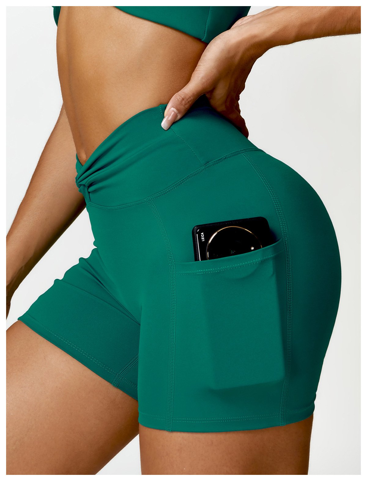 Pocket Naked Tight Yoga Shorts Casual Outer Wear Running Shorts Women's Hip Fitness Pants 8528