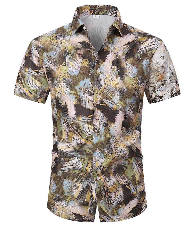 2024 New Short-sleeved Shirt High-end Sense Summer Hawaiian Shirt All-match Duffian Handsome Summer Men's Coat Shirt