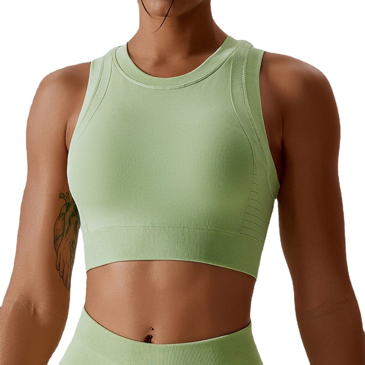 High Strength European And American Seamless Yoga Bra Quick-drying Sports Underwear Shockproof Running Fitness Vest For Women