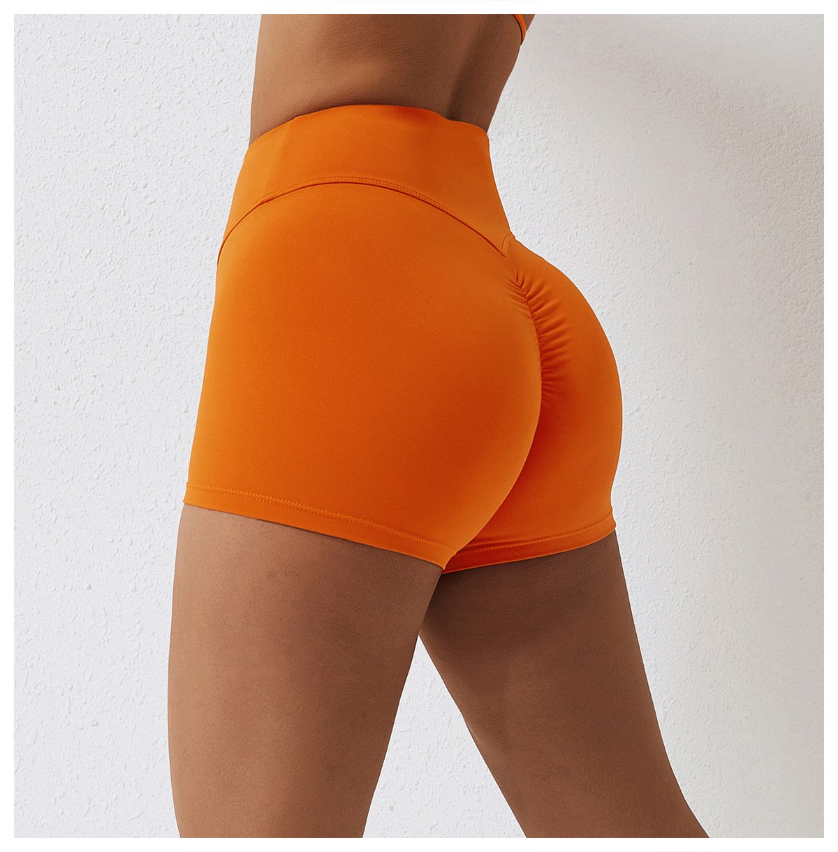 High Waist Fitness Shorts No Embarrassment Line Double Scrub Yoga Pants Women's Hip-lifting Tight Sports Shorts