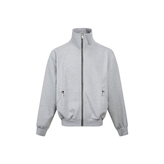 Side Weaving Pocket Metal Decorative Trendy Brand Solid Color Simple Loose Casual Knitted Jacket