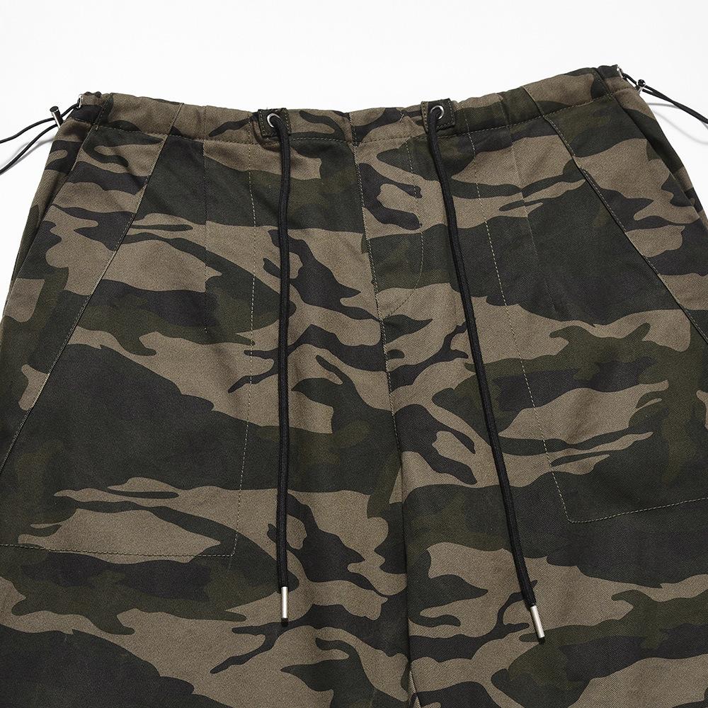 Workwear Camouflage Pants Men's American Style Street Military Style Outdoor Camouflage Pants Pleated Casual Straight Drawstring Trendy Trousers