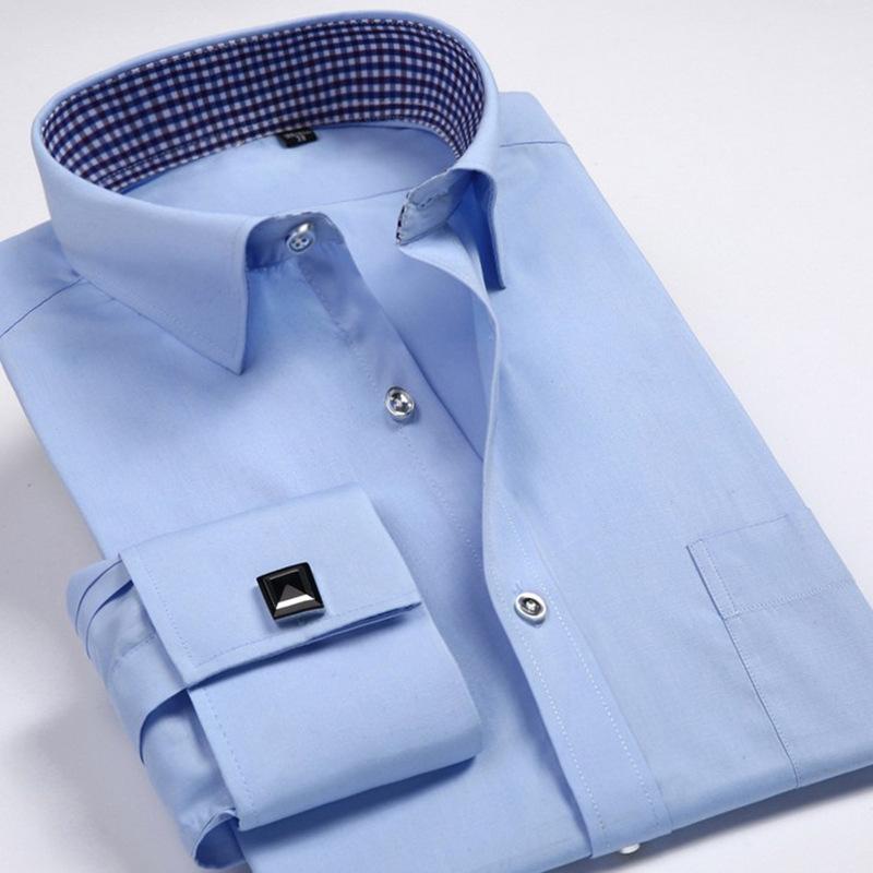 Cross-border Hot Sale Amazon Men's Shirt Men's Casual American Shirt Business High-end French Cufflinks Men's Shirt