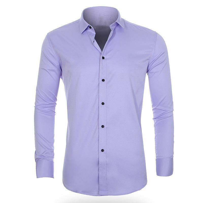 Cross-border Hot Sale Amazon Slim-fit Business High Stretch White Shirt Men's Long-sleeved New Shirt