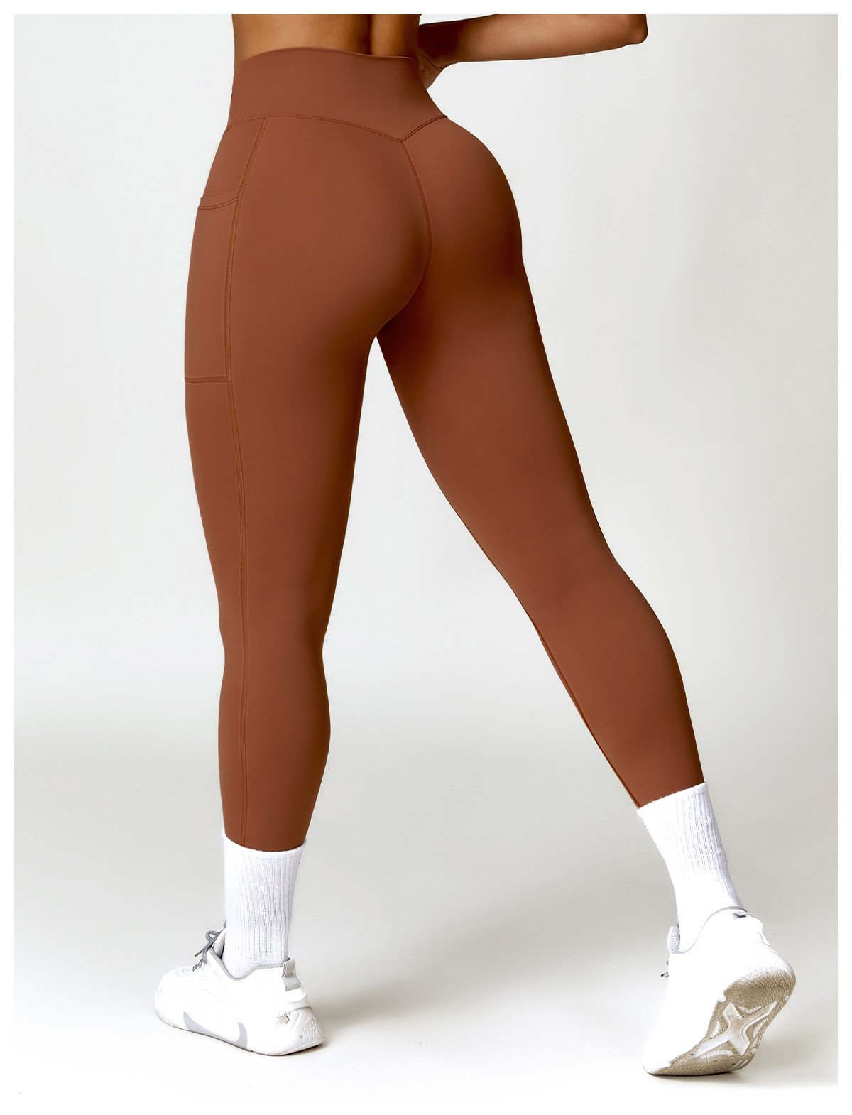 Quick-drying Crossover High Waist Hip Lifting Yoga Pants Outer-wear Running Sports Pants Naked Tight Fitness Pants Women's 8528