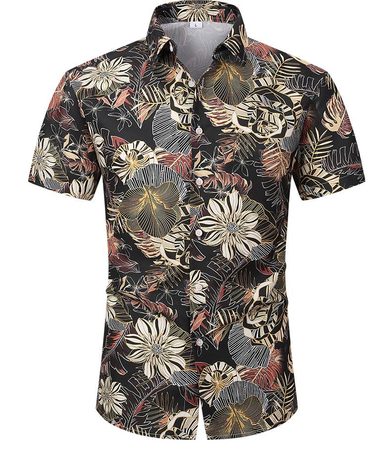 2024 New Short-sleeved Shirt High-end Sense Summer Hawaiian Shirt All-match Duffian Handsome Summer Men's Coat Shirt