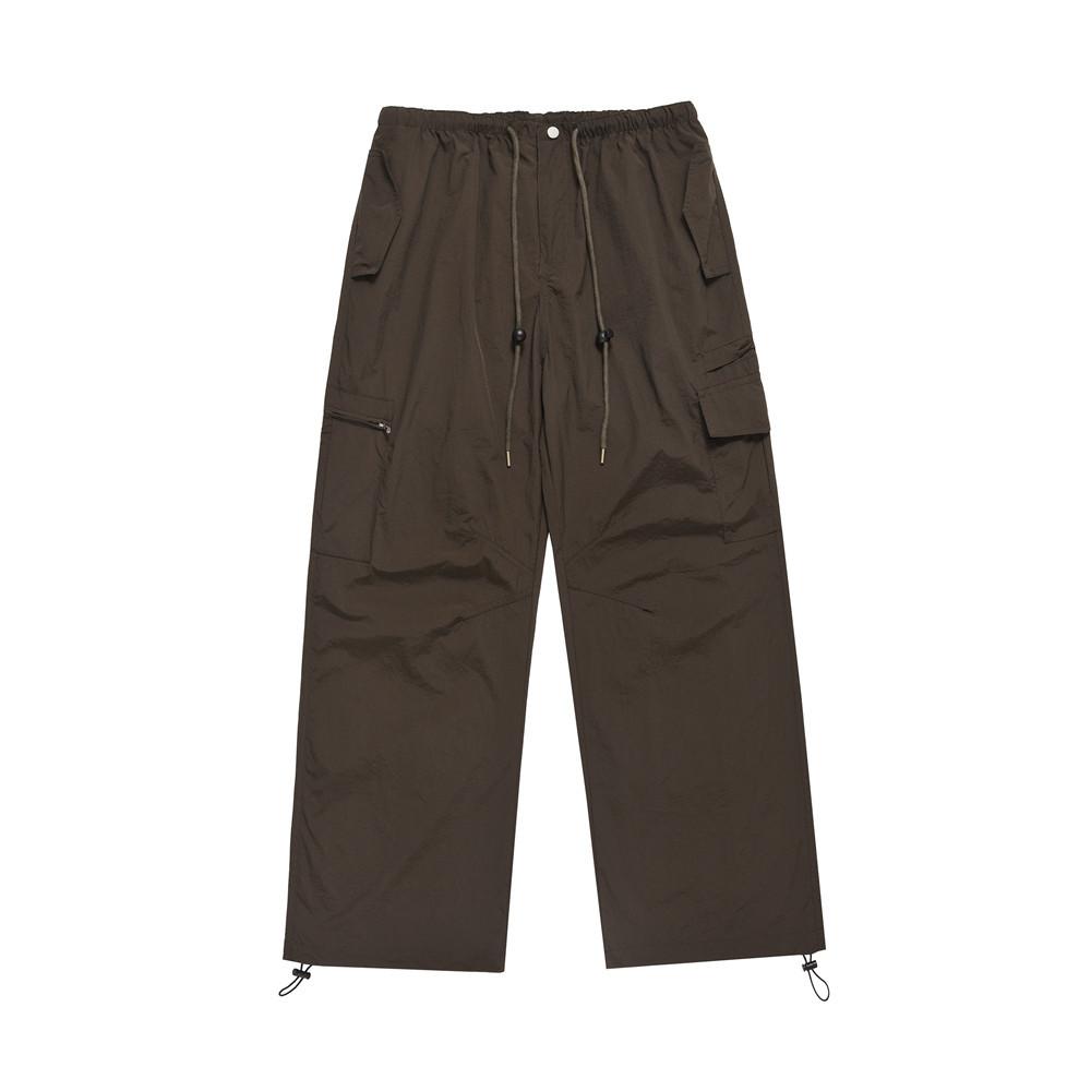 American Style Work Pleated Casual Pants Men's Trendy Brand Outdoor Functional Camping Sports Straight Pants Drawstring Pants Foot Pants