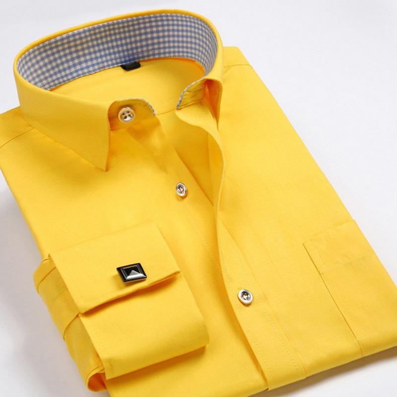 Cross-border Hot Sale Amazon Men's Shirt Men's Casual American Shirt Business High-end French Cufflinks Men's Shirt