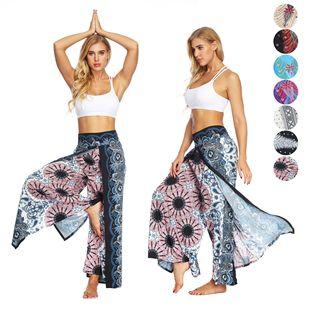 Source Manufacturers Tie-dye Women's Loose Plus Size Yoga Pants European And American Fashion Belly Dance Bloomers Fitness Dance Pants