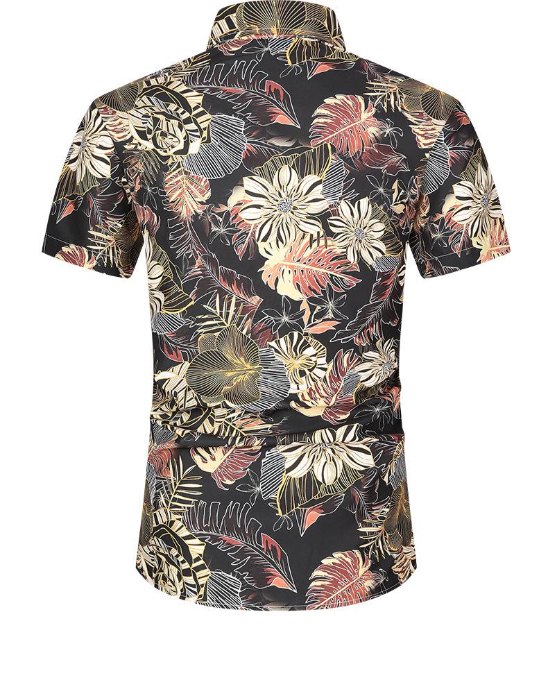 2024 New Short-sleeved Shirt High-end Sense Summer Hawaiian Shirt All-match Duffian Handsome Summer Men's Coat Shirt