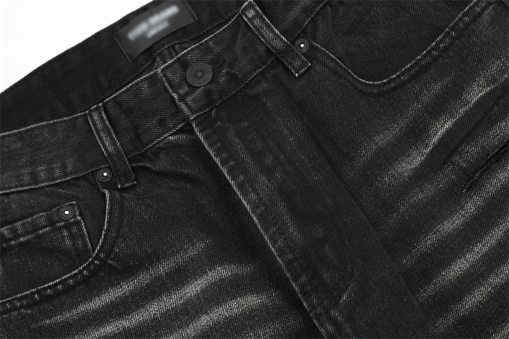 American Style High Street Rap Dressed Denim Pants Men's Loose Niche Washed Indentation Denim Straight Pants Trendy Brand