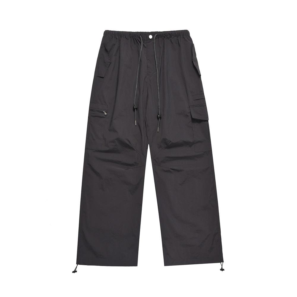 American Style Work Pleated Casual Pants Men's Trendy Brand Outdoor Functional Camping Sports Straight Pants Drawstring Pants Foot Pants