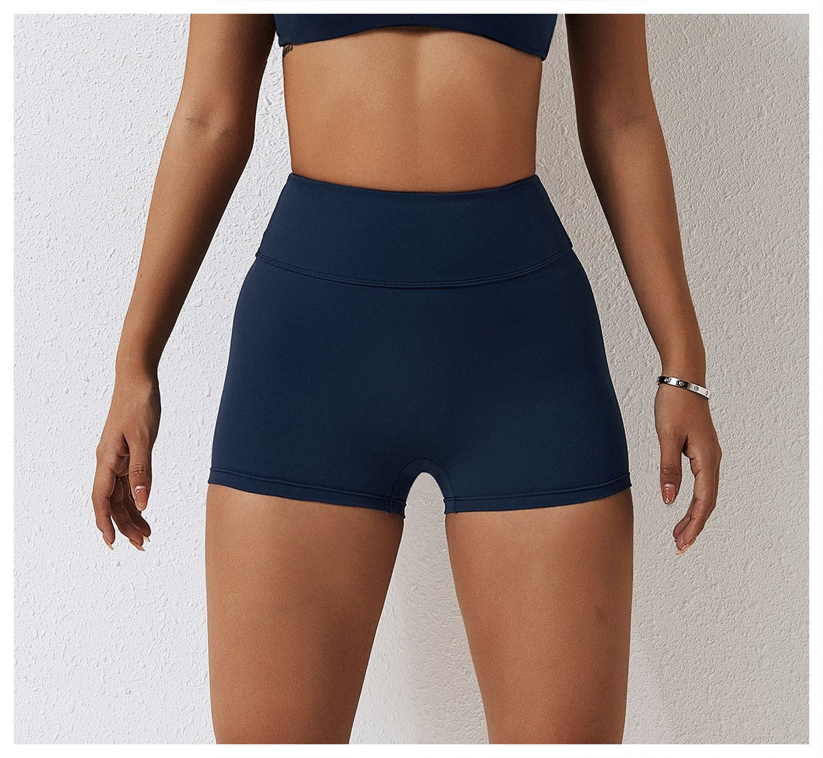 High Waist Fitness Shorts No Embarrassment Line Double Scrub Yoga Pants Women's Hip-lifting Tight Sports Shorts