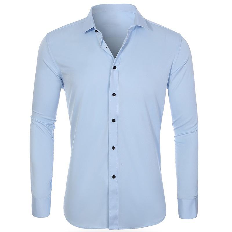 Cross-border Hot Sale Amazon Slim-fit Business High Stretch White Shirt Men's Long-sleeved New Shirt